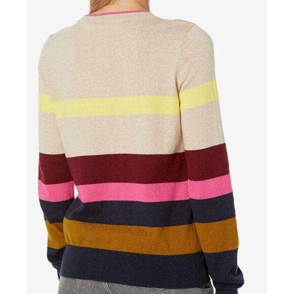 Faherty Sweater Womens Large Ollie Cotton Cashmere Crewneck Long Sleeve Striped - Picture 2 of 11